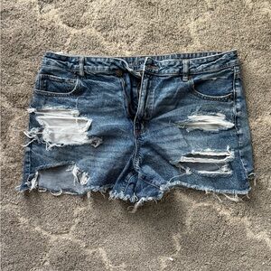 Distressed Blue Denim Women’s Shorts